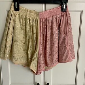 Queen of Sparkles, size XS;                         Two-Tone Rhinestone Shorts